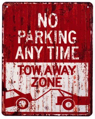 Moritz Blechschild No Parking Anytime Toa Away Zone Deko Schild mit Aufschrift 20 x 2