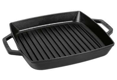 STAUB Grillpfanne mit 2 Griffen Gusseisen 28x28cm schwarz 185735