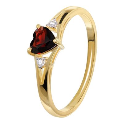 trendor Schmuck Damenring Gold 333/8K mit Granat/Zirkonia 21842