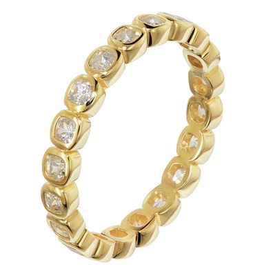 trendor Schmuck Damenring Zirkonia 925 Silber Vergoldet Memoire-Ring 21870