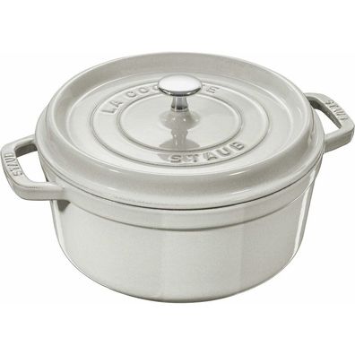 Staub Cocotte rund, Gusseisen emailliert, weißer Trüffel