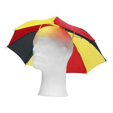 JUNG Kopfregenschirm Deutschland Fan Fußball WM 2026 Schwarz Rot Gold UV Schutz Sonne