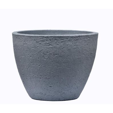 Pflanzkübel "Stone" 50xH39cm Steinoptik Übertopf Blumengefäß rund grau