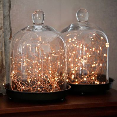 Innen-Lichterkette mit Timer 100 LEDs warmweiß Drahtlichterkette Dekolicht 9,9m