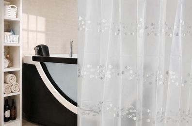 Shore Silver Duschvorhang 180x200 Modern Spa Design PEVA Spirella