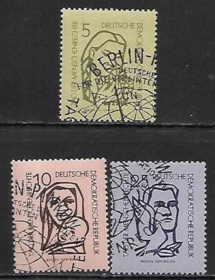 DDR gestempelt Michel-Nummer 548-550