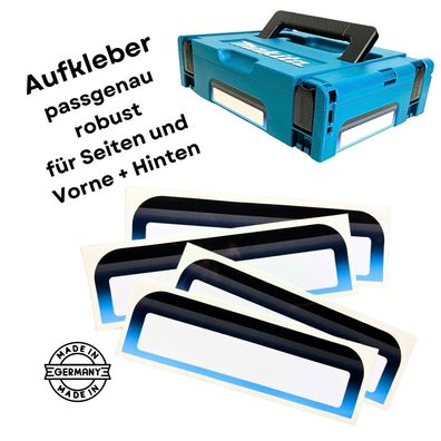 Makpac 1 Aufkleber passend für Vorne Hinten Makita Koffer 1-4 laminiert beschriftbar