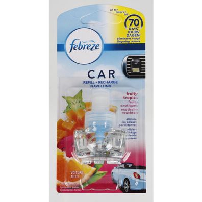 6x Febreze Auto Lufterfrischer Nachfüller 7ml Fruity Tropics Duftspender Gerüche