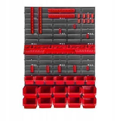 KADAX Werkstattwandregal, Wandplatten, 58 x 78 cm, Rot, 38 tlg