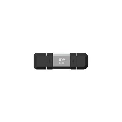 USB-Stick, 64GB Silicon Power USB3.2 + Type C, C51, Black