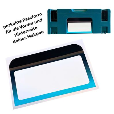 Makpac 2 Aufkleber passend für Vorne Hinten Makita Koffer 2-4 laminiert beschriftbar
