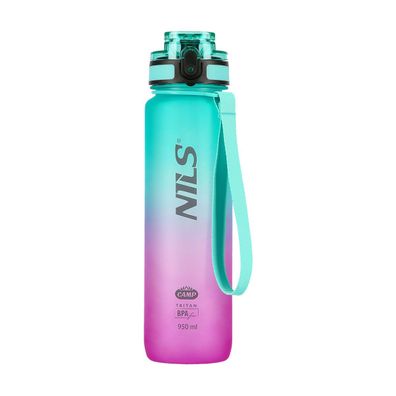 NILS CAMP NCD04 Wasserflasche 950 ml mit Skala Fruchteinsatz und Griff