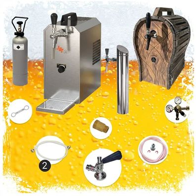 Komplettset Zapfanlage JET 30 Untertheke 35 L/h mit Holzfass