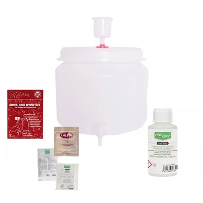 Wein Starter-Set mit 30L Kunststoffgärfass und Zubehör