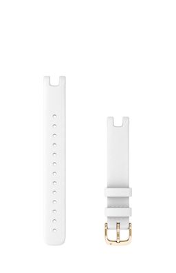 Garmin Wechselarmband Lily 14mm ital. Leder Weiss/Hellgold
