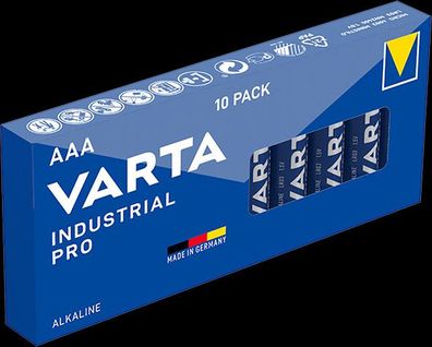 1x 10er Pack Varta Industrial Pro 4003 AAA Batterie Micro LR03 Alkaline 1,5V