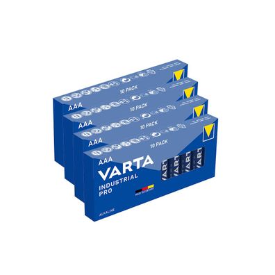 4x 10er Pack Varta Industrial Pro 4003 AAA Batterie Micro LR03 Alkaline 1,5V