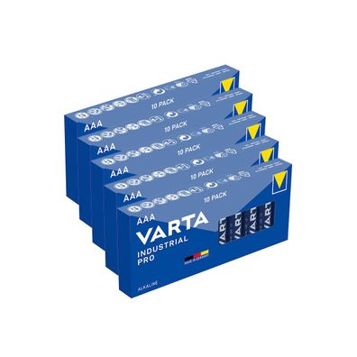5x 10er Pack Varta Industrial Pro 4003 AAA Batterie Micro LR03 Alkaline 1,5V