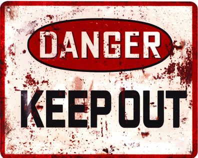 Moritz Retro Deko Blechschild Danger Keep Out Vintage-Design Metall Schild Geschenk