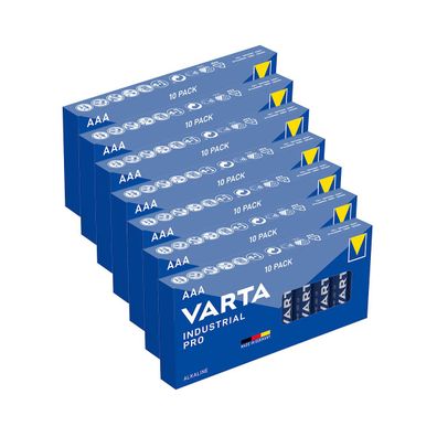 7x 10er Pack Varta Industrial Pro 4003 AAA Batterie Micro LR03 Alkaline 1,5V