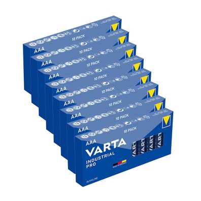 8x 10er Pack Varta Industrial Pro 4003 AAA Batterie Micro LR03 Alkaline 1,5V