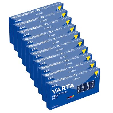 10x 10er Pack Varta Industrial Pro 4003 AAA Batterie Micro LR03 Alkaline 1,5V