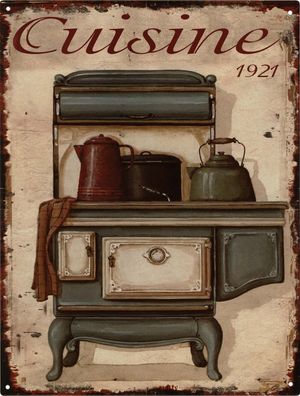 Moritz Retro Deko Blechschild Cuisine 1921 Vintage-Design Metall Schild