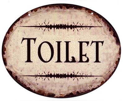 Moritz Blechschild Toilet Toilettenschild Deko Schild mit Aufschrift Aufdruck 20 x 25