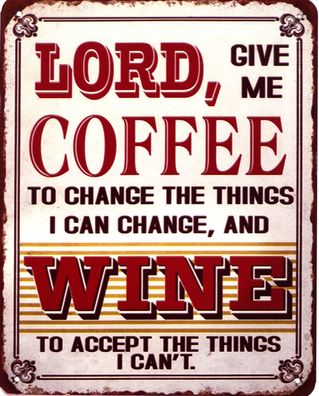 Moritz Blechschild Lord Coffee Wine Deko Schild Aufschrift Dekoration Druck 20 x 25