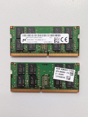 Micron 32GB (2x16GB) DDR4 2666MHz SO-DIMM RAM Kit MTA16ATF2G64HZ-2G6E1 2Rx8