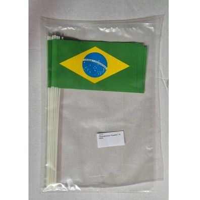 Papierfähnchen "Brasilien" 10 Stück