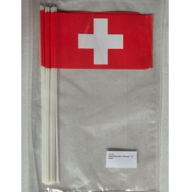 Papierfähnchen "Schweiz" 10 Stück