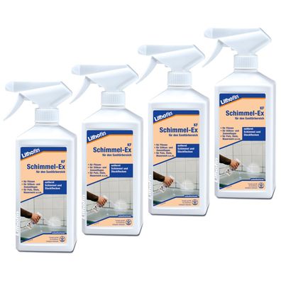 4x Lithofin KF Schimmel-Ex Stockflecken-Entferner 500 ml