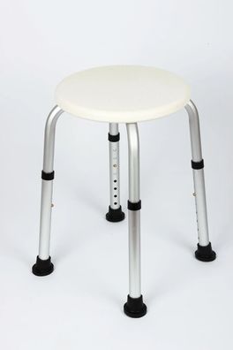 Höhenverstellbarer Duschhocker weiß/silber 35-55 cm 120 kg