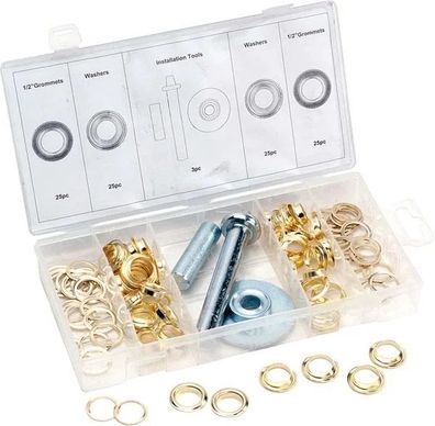 Planen Reparatur Set 53-teilig mit 50 Ösen Ø 22/14 mm Werkzeug