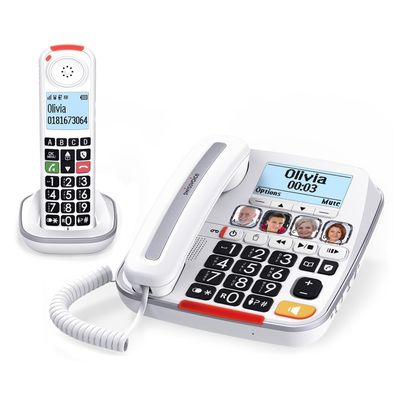 swissvoice Xtra 3355 Combo DECT Telefon mit AB große Tasten weiß