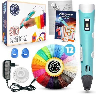 3D-Stift Set mit 12 PLA-Filamenten 1,75 mm und Anleitung
