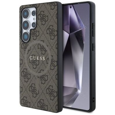 Handyhülle Galaxy S25 Ultra Guess Kunstleder braun MagSafe Logo