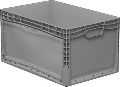 Eurobox Door 60x40x32cm grau mit transparenter Längsseite