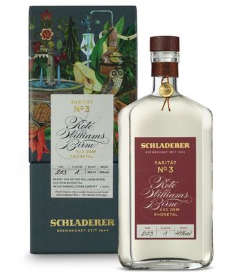 Schladerer Rarität No. 3 Rote Williams Birne (43 % vol, 0,5 Liter)