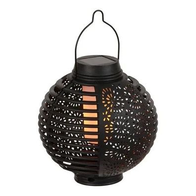 Solar-Laternen Flame schwarz 2er-Set mit Flacker-LEDs Ø15cm