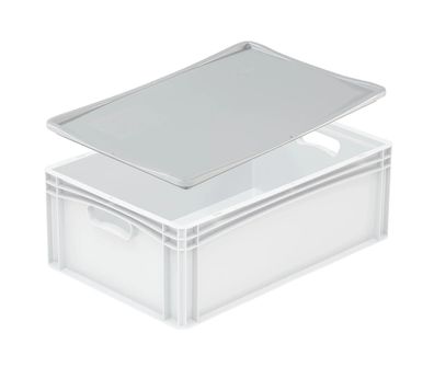 Stabiler Auflagedeckel für Euroboxen 60x40 cm grau PP-C