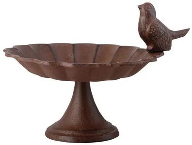 Vogeltränke mit Fuß aus Gusseisen Antik-Look 18,5 x 14 cm
