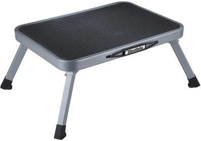 Faltbarer einstufiger Tritthocker grau Stahl 150 kg