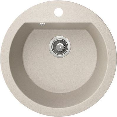 Granitspüle Einzelbecken DAFNE 51x51 Beige | Siphon im SET!
