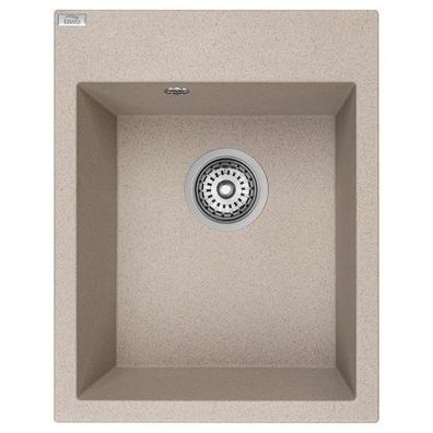 Granitspüle Einzelbecken Monchichi 50x39 Beige | Siphon im SET!