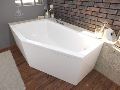 Badewanne Eckwanne Acryl SELENA 150x90 Links AcrylSchürze | Ablauf & Füße GRATIS !