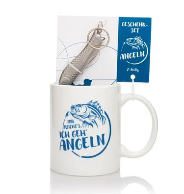 Angler Geschenkset Tasse & Schlüsselanhänger