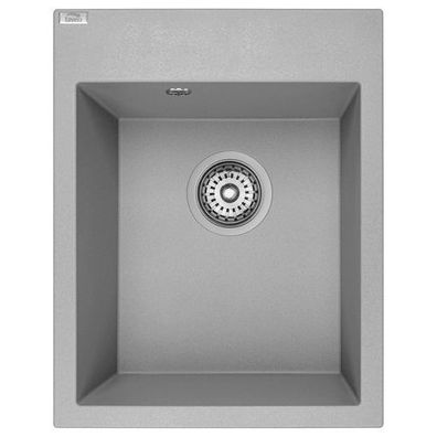 Granitspüle Einzelbecken Monchichi 50x39 Grau | Siphon im SET!