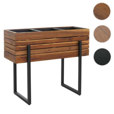 Hochbeet HWC-P85, Pflanzbeet Blumen-/Pflanzkasten, Metall Akazie Holz 68x80x30cm